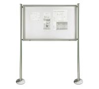 Planorga Vitrine d'affichage extérieur Classique 18 feuilles A4 - Porte levante - Fond magnétique - Pieds vissés