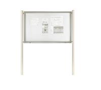 Planorga Vitrine d'affichage extérieur Classique 27 feuilles A4 - Porte levante - Fond magnétique- Pieds scellés