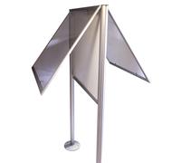 Planorga Vitrine d'affichage extérieur double Reverso 12 feuilles A4 - Portes battantes - Fond magnétique - Pieds vissés