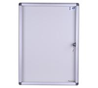 Planorga Vitrine d'affichage extérieur Eco Verticale avec serrure à clé 1 feuilles A4 - Porte battante - Fond magnétique