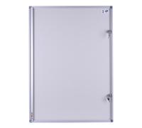 Planorga Vitrine d'affichage extérieur Eco Verticale avec serrure à clé 4 feuilles A4 - Porte battante - Fond magnétique