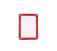 Planorga Vitrine d'affichage extérieur haute sécurité 9 feuilles A4 - Porte battante - Fond magnétique - Cadre Rouge