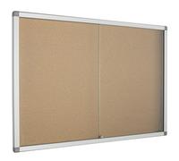 Planorga Vitrine d'affichage intérieur 18 feuilles A4 - Porte coulissante - Fond liège