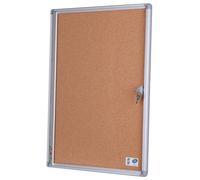 Planorga Vitrine d'affichage intérieur Eco Horizontale avec serrure à clé 6 feuilles A4 - Porte battante - Fond liège