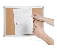 Planorga Vitrine d'affichage intérieur Homa 4 feuilles A4 - Porte battante - Fond liège