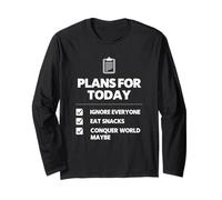 Plans for Today Ignore Everyone Snack Lover Humour Design Manche Longue