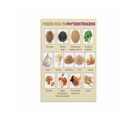 Plant Based Hormone Balance Metal Sign Phytoestrogen Rich Foods Chart for Womens Health Kitchen Wall Decor Guide 8 X 12 in