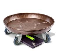 Plant Caddies Plant Caddy avec roulettes Heavy Duty Metal Plant Roller Base Indoor, Rolling Plant Stand with roulettes, Mobile Plant Dolly with 5 Rolling, Drain Hole (Color : A, Size : 40