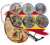 Plant Color Pack de Botte à Vin de 1,5 Litre, Dessous de Verre avec Dessins Flamenco et Aimant avec ouvre-Bouchon et Tire-Bouchon (2 en 1) (Botte de Flamenco 1,5 et ouvre-Bouteille Madrid)