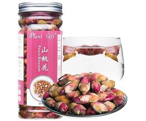 Plant Gift 100% Pur Infusion Fleur de Pêcher Sauvage 山桃花, 80g/2.82oz | Naturel. Sans additifs. Fleurs de pêcher sauvage séchées, arôme floral. Infusion chaude ou froide. Also: Wild Peach Tea.