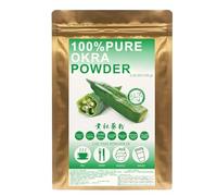 Plant Gift 100% Pure Okra Powder 黄秋葵粉 Poudre naturelle d'okra, idéale pour les boissons, avec saveur et saveur de poudre non génétiquement modifiée, 100g / 3.25oz