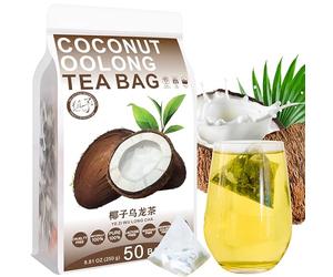 Plant Gift Coconut Oolong Tea Bag 8.81oz (5g*50bags) Sucre glacé, thé Oolong, noix de coco, Chine pure et naturelle, mélange de santé, thé de fleur 250g 椰子乌龙茶