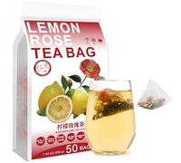 Plant Gift Infusion Citron Rose 柠檬玫瑰茶, Sachets 200g/7.05oz (4g*50bags) | Naturel. Sans additifs. Rose avec citron et pissenlit, arôme d'agrumes et floral. Also: Lemon Rose Tea Bags .
