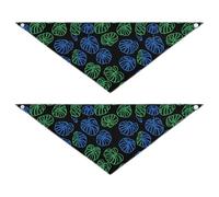 Plant Green Monstera Deliciosa Lot de 2 bandanas de vacances à bouton-pression pour garçon et fille Accessoires mignons pour chiens et chats