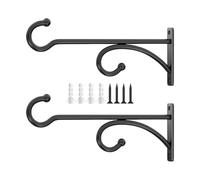 Plant Hook Set, Metal Wall Bracket Pair, 5.9in, 7.87in Hanging Support Arm for Garden, Iron Construction Mounting Hardware System, Flower Basket Display Accessory, Wind Chime Bird Feeder Holder