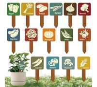 Plant Label Stakes - 15 Pieces T-shape Signs, Plant Labels for Fruit, Flower Tree Tag, Seedling Nursery Sign with Weather-Resistant Material, Gardening Marker for Balcony Outdoor Growing Organization