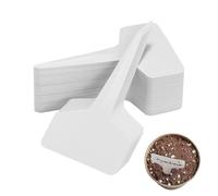 Plant Labels T-Shape, 200 Pieces Potted Plant Name Tags, 2.36x4 Inches Seedling Stakes, Reusable Garden Nameplate with T-Type Design, Versatile Greenhouse Tags for Backyard and Lawn