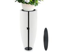 Plant Risers For Inside - 11-20 Inches Iron + Acrylic | Planter Insert Lifter - Plant Pot Stand Riser | Height Adjustable Insert For Indoor Outdoor Patio Corner Floor Table Windowsill Porch Balcony