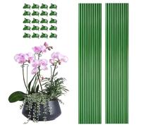 Plant Stakes, Bendable Stem Supports Sticks Fixing Clips Potted Plants, Adjustable Garden Climbing Stakes, Ideal for Vegetables, Tomatoes, Strawberries, Peppers, Orchids, Bonsai, 40x0.3x0.3cm Green