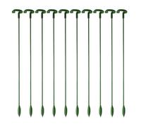 Plant Stakes for Indoor Plants - 10 Pack Orchid Support Sticks | Reusable PP Flower Stand for Houseplants Roses Tomatoes and Bonsai, Durable Garden Rods for Greenhouse Balcony and Terrace Green