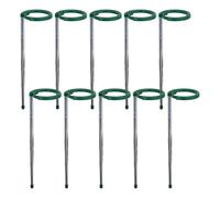 Plant Stakes - Indoor Plant Stakes with Adjustable Height, 10 Pieces Flowers Climbing Stem Holder Pole with Clip for Gardening Vegetables Beans Pepper Tomato Orchid, 28-52cm/11.02-20.47 inches