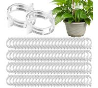 Plant Support Clips - Reinforced Reusable Wide Opening 100 Pieces, Tomato Stem Grips, Weatherproof Garden Trellis Fastener, Heavy Duty Vine Training Ring | Quick Release Lock Tab Mechanism