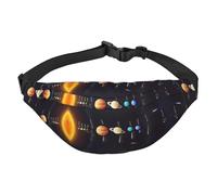 Plant System Jupiter Sac banane pour homme et femme, sac banane en polyester imprimé pour voyage, marche, sport avec sangle réglable, Noir , Taille unique