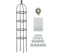 Plant Trellis, Garden Climbing Support, Metal Vine Grower, Adjustable Height Frame, Weather-Resistant Coated Poles, Outdoor Flower Vegetable Use, 33-69x12