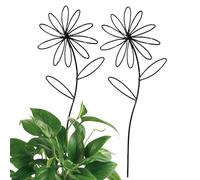 Plant Trellis Indoor, Metal Climbing Plant Support, Set of 2 Flower-Shaped Houseplant Climber Racks, 12.6x5.51 inches Garden Support Stakes for Vines and Potted Plants