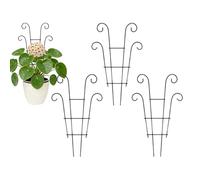 Plant Trellis Metal Support - 4 Pieces Small Metal Trellis for Vertical Plant Growth, 14 inch Vine Support Stakes for Indoor Pots, Home, Office, Balcony and Patio Plants