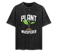 Plant Whisperer Hobby Gardening Gardener Garden Black T-Shirt Printed Tee Graphic Top for Men Unisex Shirt M