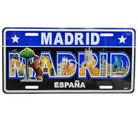 Planta Color Plaque d'immatriculation décorative Madrid 30 x 15 cm - Plaque métallique murale avec monuments et inscription « Madrid Espagne » - Design moderne pour garage, bar, chambre, bureau - 4