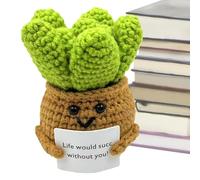 Plantas De Ganchillo, Maceta De Ganchillo | Planta En Maceta Hecha A Mano De Ganchillo | Pequeña Flor Artificial De Ganchillo Tejida En Maceta Para Adultos, Niños, Amigos, Decoración De Escritorio De