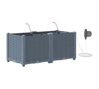 vidaXL Plantateurs de Jardin avec système d'irrigation d'eau 2 pcs Gris Clair
