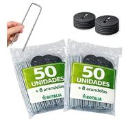 PLANTAWA Agrafes Jardin 100 Pièces en Métal | Agrafes de Fixation pour Toile de Paillage, Géotextile, Gazon Synthétique et Bâche, Piquets en U Résistants Extérieur