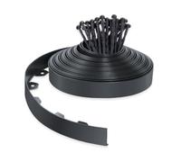 PLANTAWA Bordure pour Gazon Artificiel Noir, 10 m, 30 piquets | Délimitation et Fixation du périmètre, Confinement des matériaux et Finition Professionnelle | Flexible, Discret et résistant pour