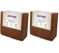 PLANTAWA Fibre de Coco Organique Bloc 5 kg 70 l - Brique compacte - Terre pour Plantes - Utilisation de Potager Urbain terriaire pour Plantes extérieures Turba pour Pots de Fleurs (Lot de 2)