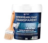 PLANTAWA Imperméabilisant Transparent 2 kg | Hydrofuge Pierre Naturelle | Étanchéité Terrasse Extérieure | Traitement Invisible pour Sols, Terrasses et Façades | Intérieur Extérieur