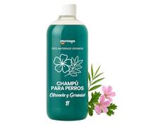 PLANTAWA Shampoing Chien Citronnelle et Géraniol 1L - Shampoing pour Chien Nettoyant Doux pour Pelage et Peau, Parfum Frais, Adapté à Toutes Les Races pour Toilettage et Entretien Régulier