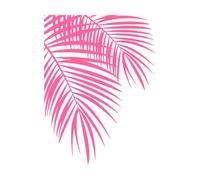 Plante à feuilles tropicales et à feuilles de palmier Stickers muraux en PVC 68x91.3cm Décoration artistique Rose
