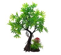 Plante aquatique sous-marine avec piédestal pour aquarium, poissons pour décoration d'aquarium, arbres verts ou rouges