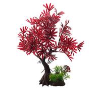 Plante aquatique sous-marine avec piédestal pour aquarium, poissons pour décoration d'aquarium, arbres verts ou rouges