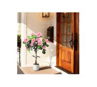 Plante Artificielle 75 cm, Rosier artificiel rose, balcon, chambre, bureau