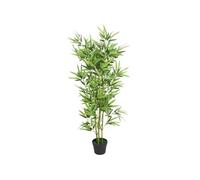 vidaXL Plante artificielle Bambou Feuillage résistant aux UV Pot en ciment 120 cm Verte
