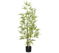 HOMCOM Plante Artificielle Bambou Arbre Artificiel Hauteur 120 cm avec Pot, décoration Interieur, très réaliste