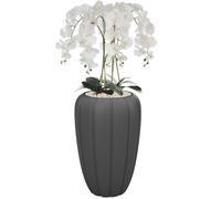 Plante artificielle - BOTLE - Orchidée Blanche - H 112 cm - Pot Anthracite - Élégante décoration intérieure