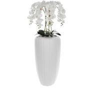 botle Orchidée Artificielle Blanche en Pot Bouquet de Fleurs H 125 cm Pot Blanc