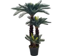 Plante artificielle Cycas-Palmier avec pot Vert 125 cm