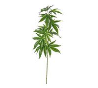 Plante artificielle de chanvre 95 cm avec feuilles de cannabis en fibre textile - Branche de chanvre artificielle - Plante de chanvre artificielle - Plante de chanvre