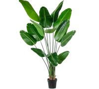 Plante Artificielle de l'arbre du Voyageur avec 3 Troncs et 13 Feuilles en PVC Vert 180 x 40 x 40 cm